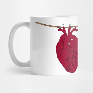 Clothes line heart Mug
